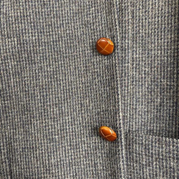 HUNT CLUB Tweed Wool Jacket Men 46R Navy w/ Elbow Patches Sport Coat Blazer - Picture 5 of 12